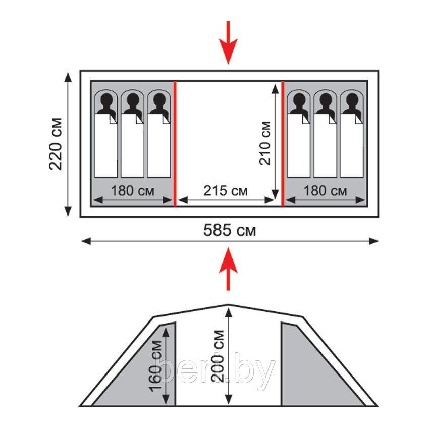 TRT-83 Tramp шестиместная палатка BREST 6 (V2) - фото 3 - id-p101889275