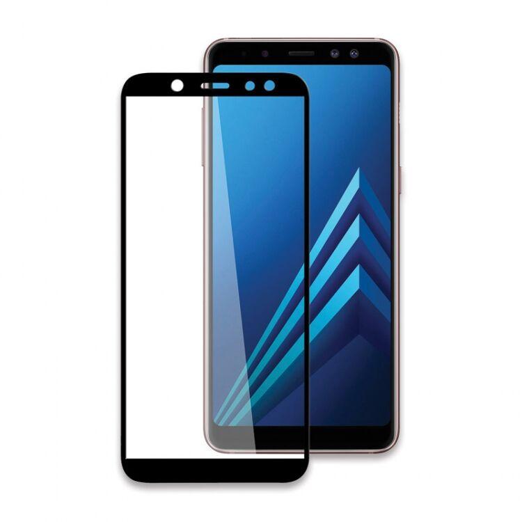 Защитное стекло для Samsung Galaxy А7 2018 (чёрное, полноразмерное)