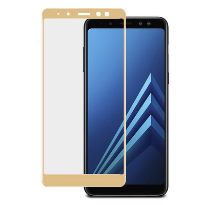Защитное стекло для Samsung Galaxy А7 2018 (золотое, полноразмерное)
