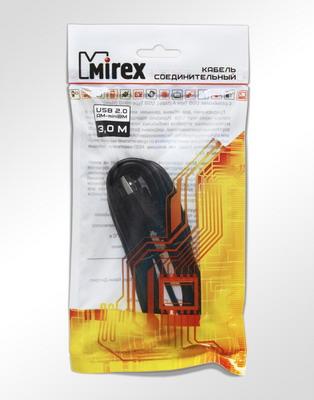 Кабель USB - MicroUSB Mirex, 3 м, черный (Для подзарядки геймпада)