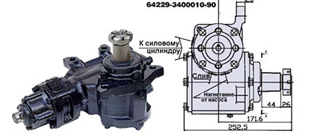 Механизм рулевой УРАЛ 64229-3400010-90 с распределителем - фото 1 - id-p101889350