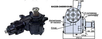 Механизм рулевой Урал с распределителем 64229-3400010-80