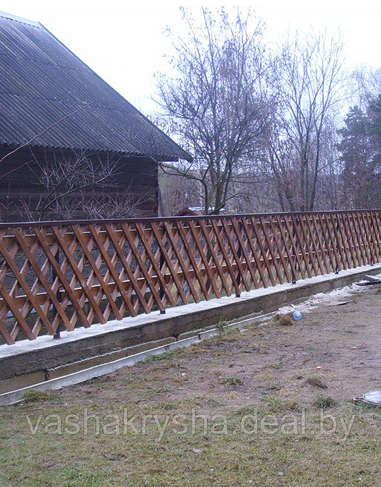 Забор из деревянного штакетника - фото 10 - id-p74369340