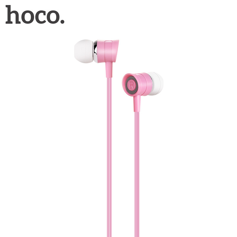 Наушники Hoco M37 с микрофоном (1.2 м) Розовые - фото 1 - id-p40069413