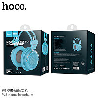 Наушники Hoco W5 Manno headphone (1.2 м) голубые