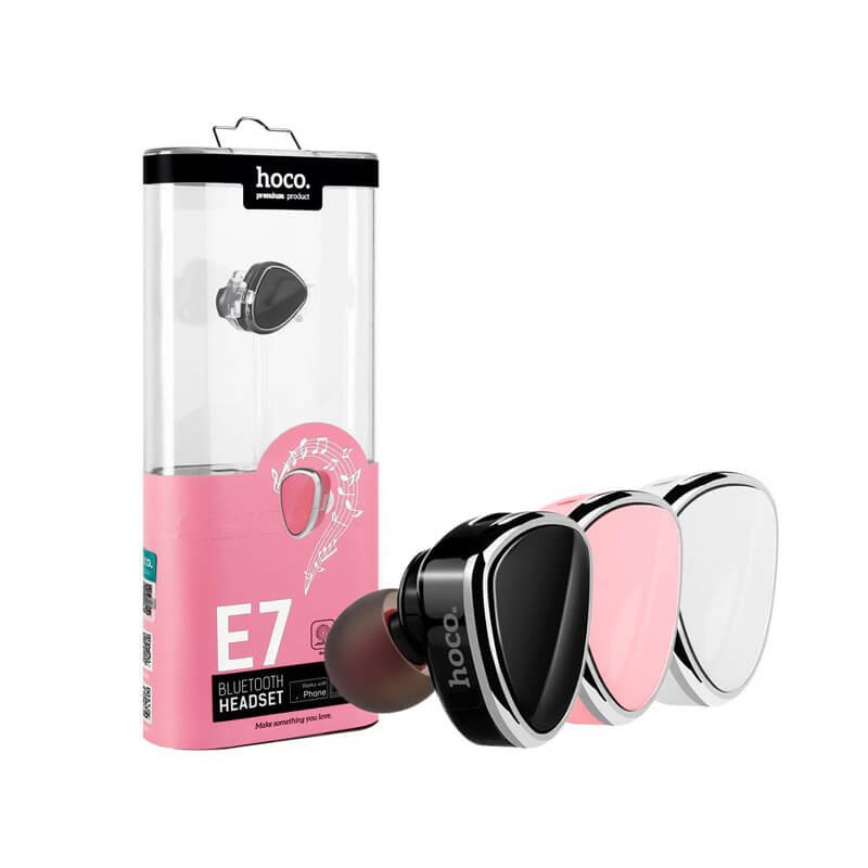 Bluetooth-гарнитура Hoco E7 цвет: розовый