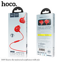 Наушники Hoco M49 с микрофоном цвет: красный