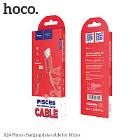 Дата-кабель Hoco X24 MicroUSB (1.2 м) Красный