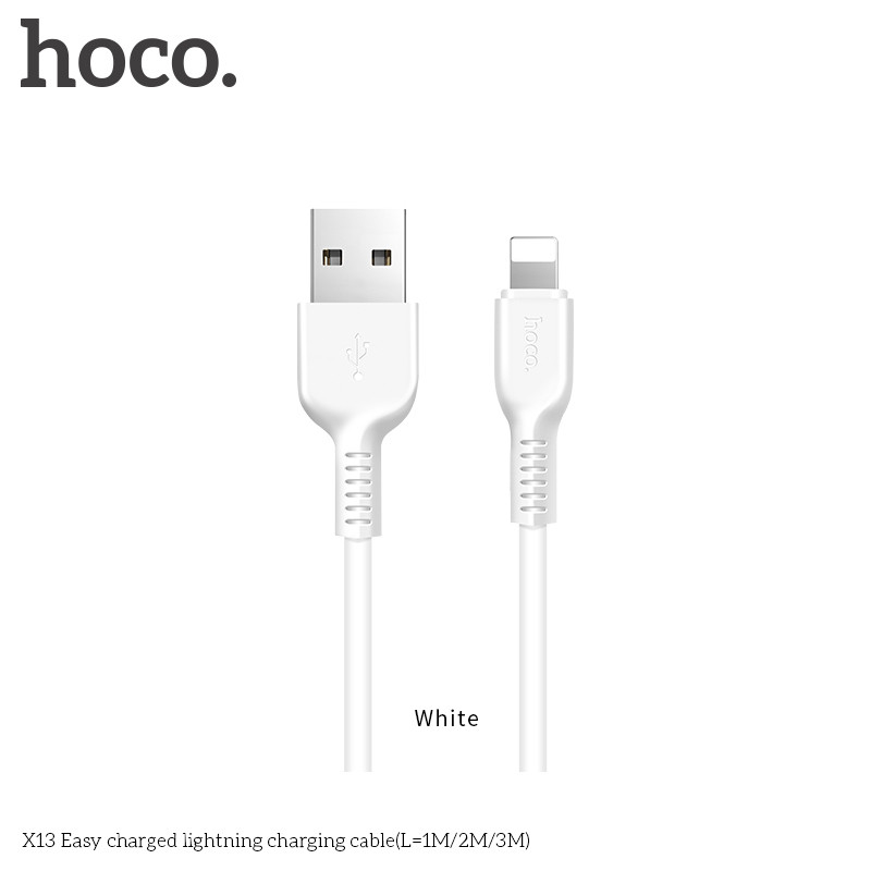 Дата-кабель Hoco X13 Easy charged Lightning (1.0м) White