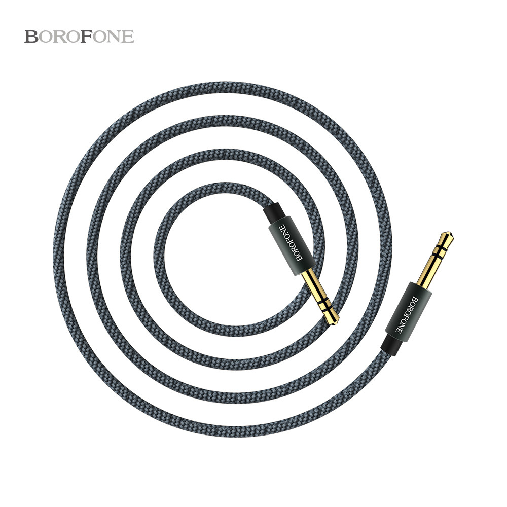 Акустический кабель BOROFONE BL3 jack (M) - jack(M) 3.5mm (1.0 м) цвет: серый металлик - фото 1 - id-p43678815