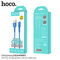 Дата-кабель Hoco X30 Lightning (1.2 м., индикатор вкл., 2.0A) цвет: синий