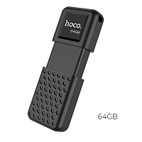 USB флэш-диск HOCO 64Gb UD6 USB2.0 HIGH-SPEED, цвет: матовый черный