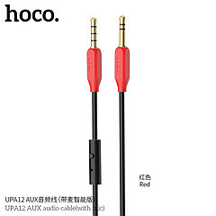 Акустический кабель Hoco UPA12 AUX jack (M) - jack(M) 3.5mm (1.0 м)с микрофоном цвет: красный