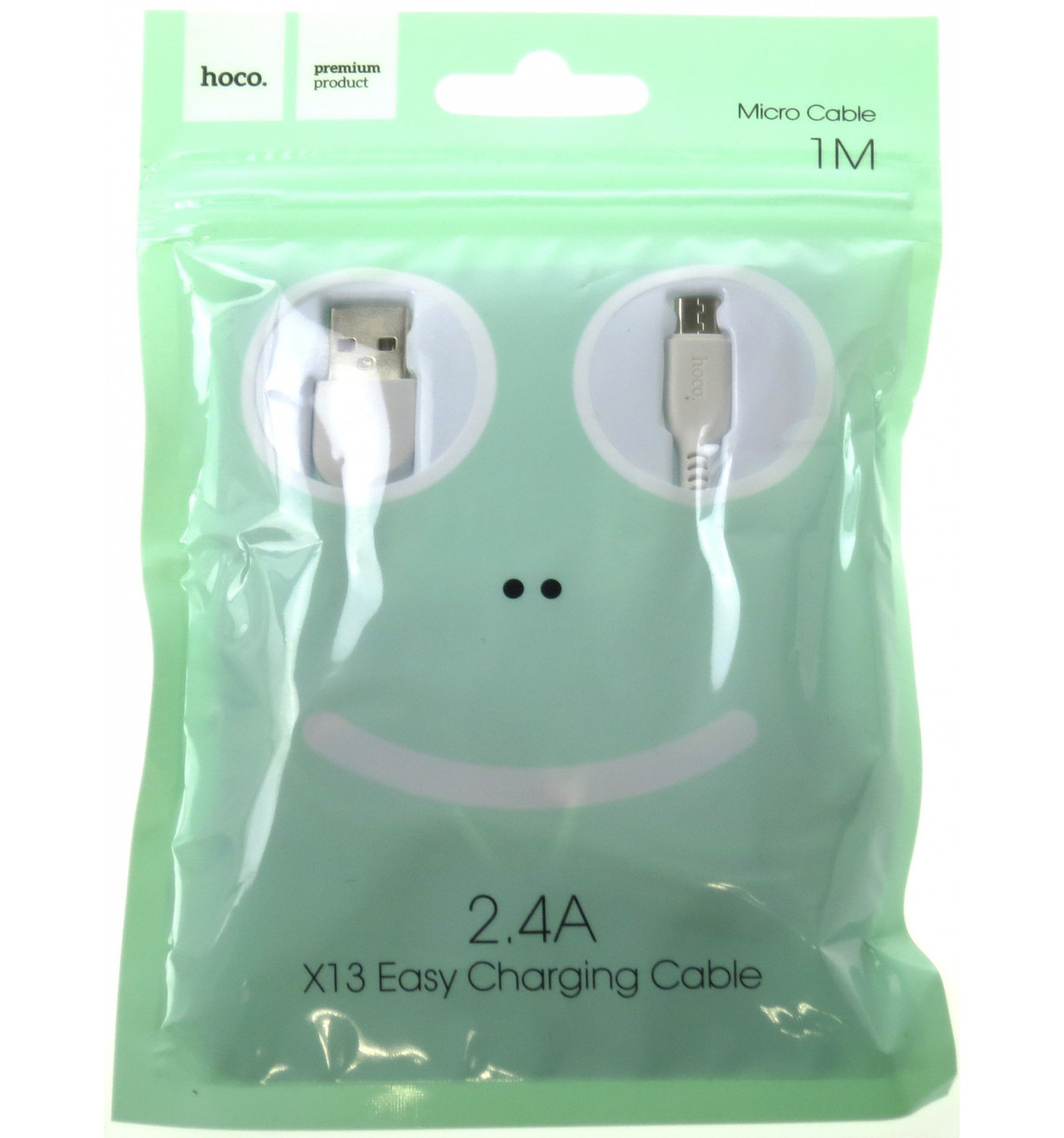 Дата-кабель Hoco X13 Easy charged MicroUSB (1.0м) White