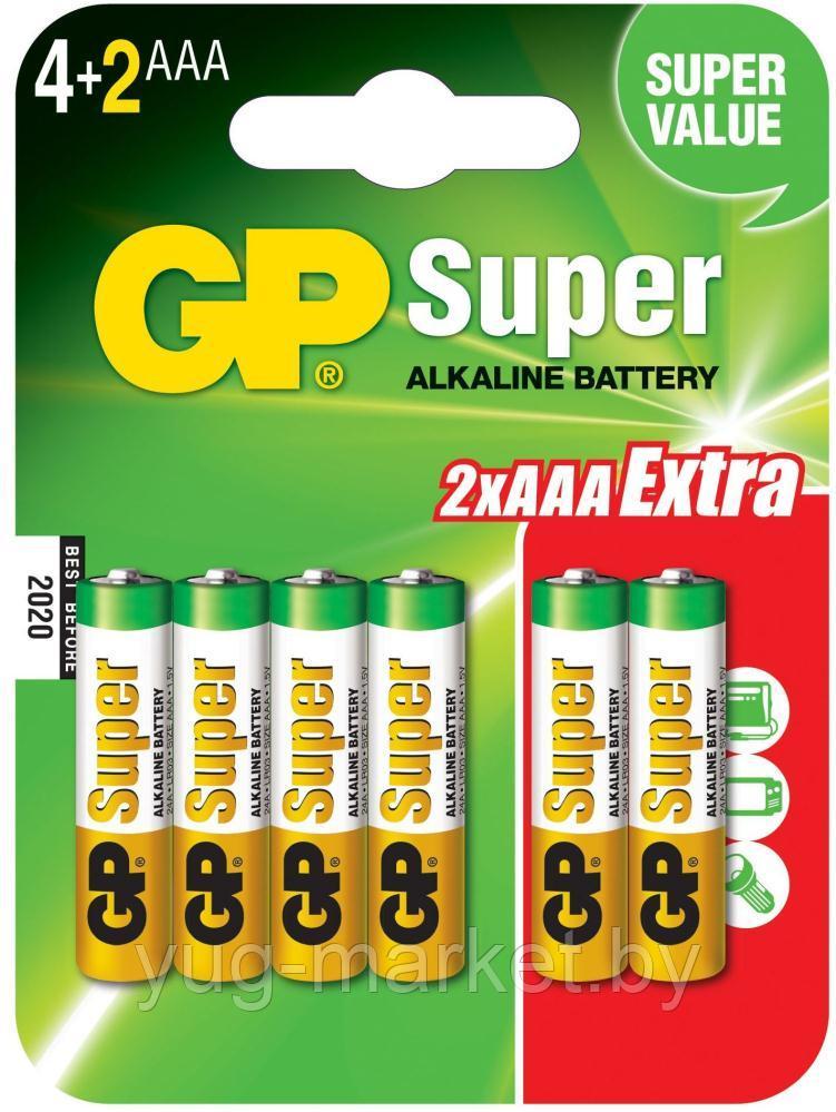 Батарейка    GP Super LR03/24A 6BP 4+2