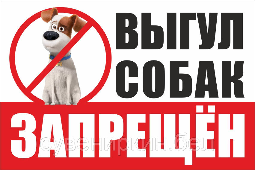 Выгул собак запрещен табличка - фото 1 - id-p101897014