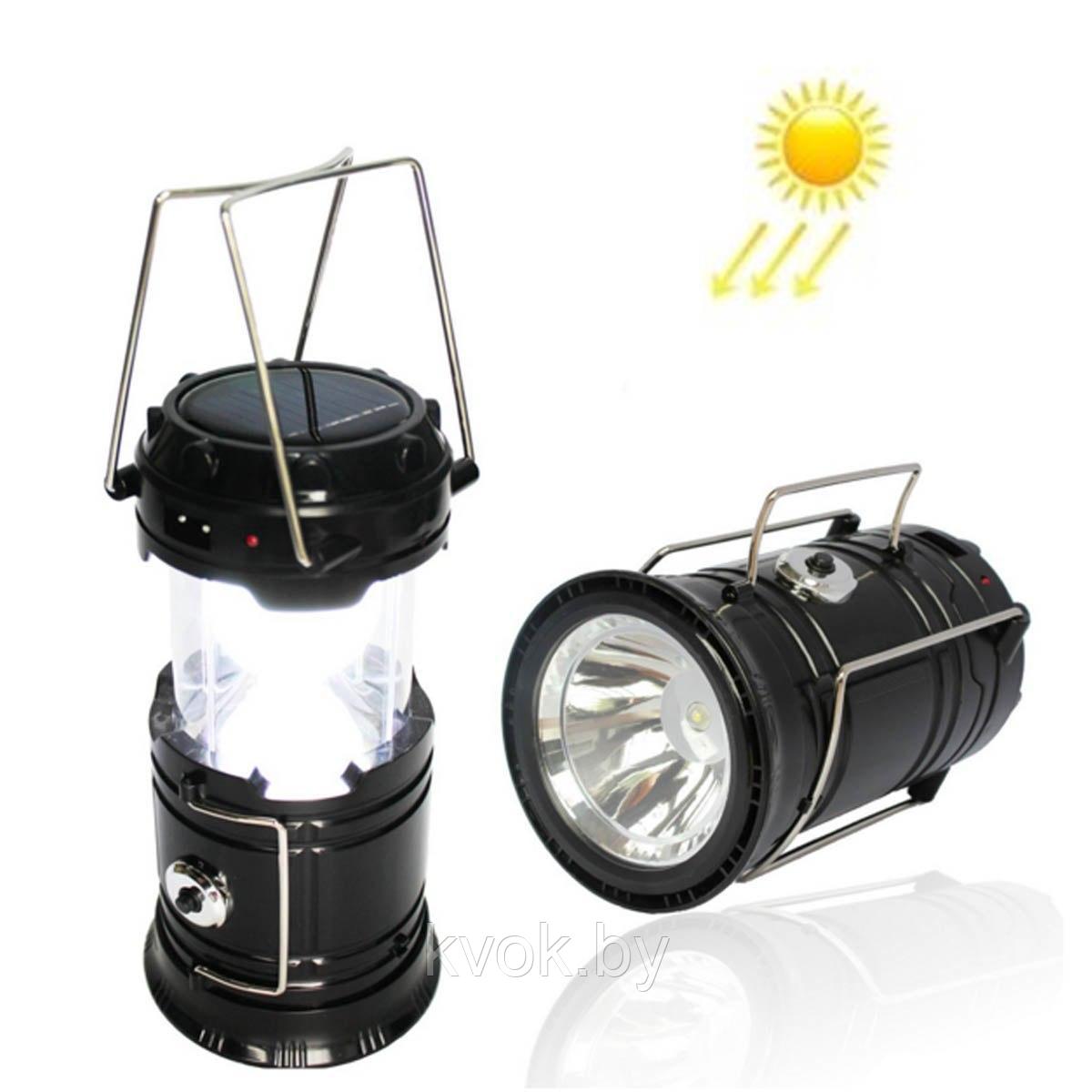 Кемпинговый фонарь на солнечной батареи CL-5800T 6 LED чёрный - фото 2 - id-p95404601