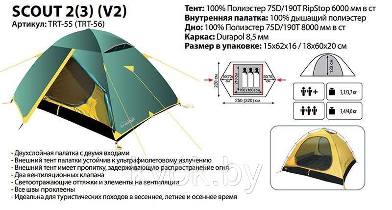 Палатка TRAMP SCOUT 3 (V2),TRT-56 - фото 2 - id-p95504079