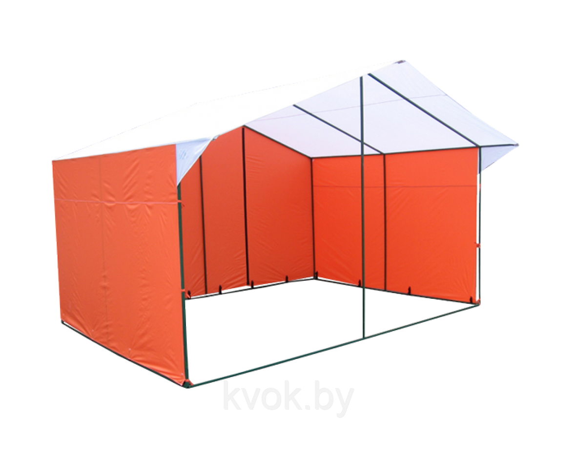 Торговая палатка "Домик" 4,0*3,0 К (каркас из квадратной трубы 20*20 мм) - фото 1 - id-p95769060