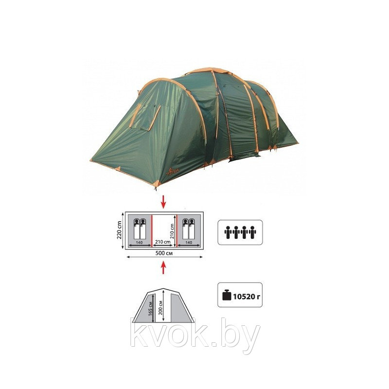 Палатка TOTEM HURONE 4 (V2) - фото 2 - id-p97253784