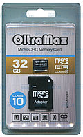 Карта памяти OltraMax (OM032GCSDHC10) MicroSDHC 32GB + Adapter