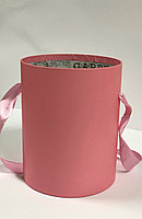 Шляпная коробка эконом вариант. розовый диаметр 12 см, высота 15 см, без крышки.