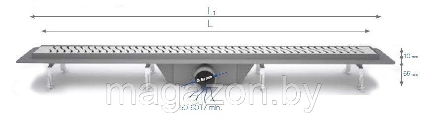 Черный душевой лоток Styron STY-H-50-FF Harmony Black, 500 мм - фото 6 - id-p102037561