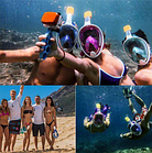 Маска для снорклинга (плавание под поверхностью воды) FREEBREATH с креплением для экшн камеры и беру, фото 6