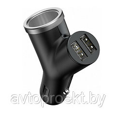 Автомобильное ЗУ Baseus CCALL-YX01 Y type dual USB Black