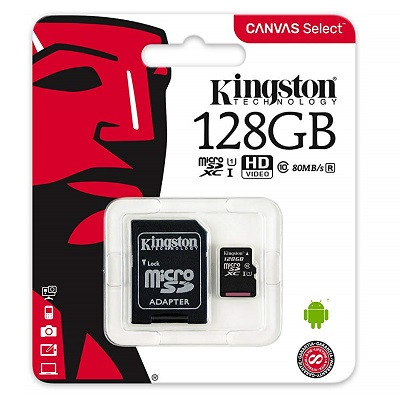 Карта памяти Kingston Canvas Select Micro SDXC UHS-1 128Gb - фото 1 - id-p101896983