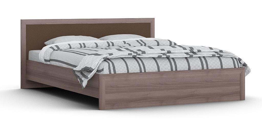 Кровать кожа/ дуб  шамони GLOSS NEW  КР-03 (1600)