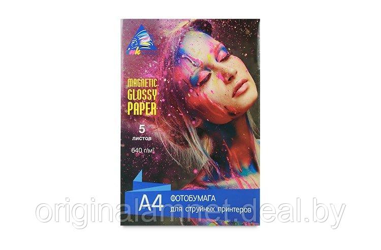 Магнитная глянцевая фотобумага INKSYSTEM Magnetic Glossy Photo Paper 640g, A4, 5 листов - фото 1 - id-p86817845