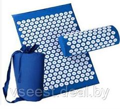 Коврик массажный акупунктурный с подушкой SiPL + сумка для хранения  синий (L)