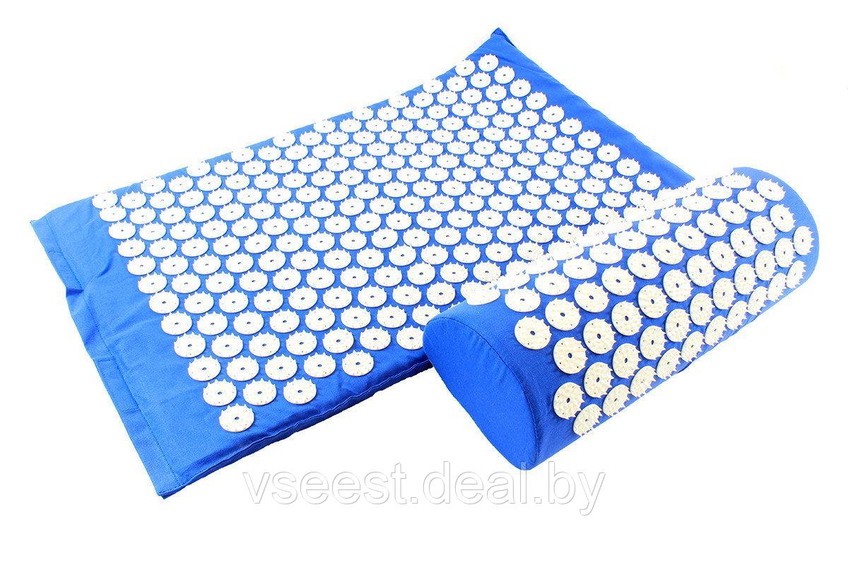 Коврик массажный акупунктурный с подушкой SiPL + сумка для хранения синий (L) - фото 2 - id-p102069002