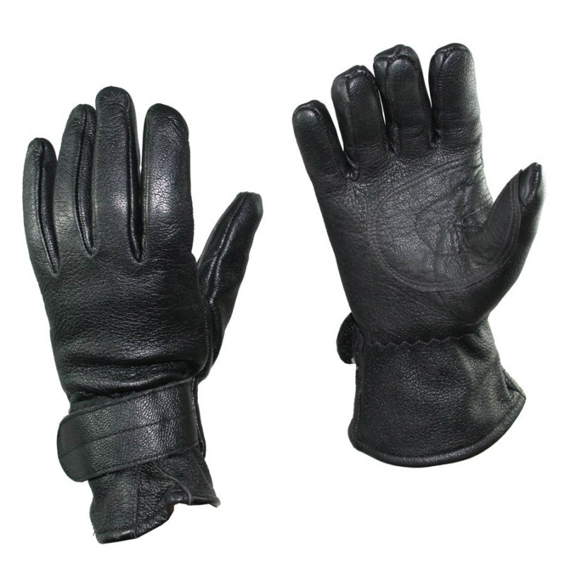 Перчатки кожаные Австрия, на липучке, Чёрные, б/у. - фото 1 - id-p102085156