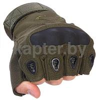 Тактические кевларовые беспалые перчатки Half-Gloves. Олива.