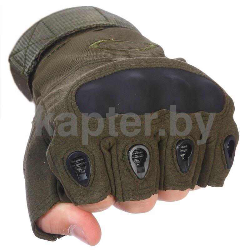 Тактические кевларовые беспалые перчатки Half-Gloves. Олива. - фото 1 - id-p102085362