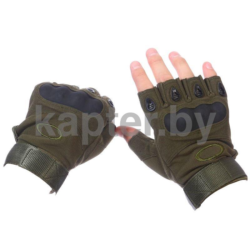 Тактические кевларовые беспалые перчатки Half-Gloves. Олива. - фото 2 - id-p102085362