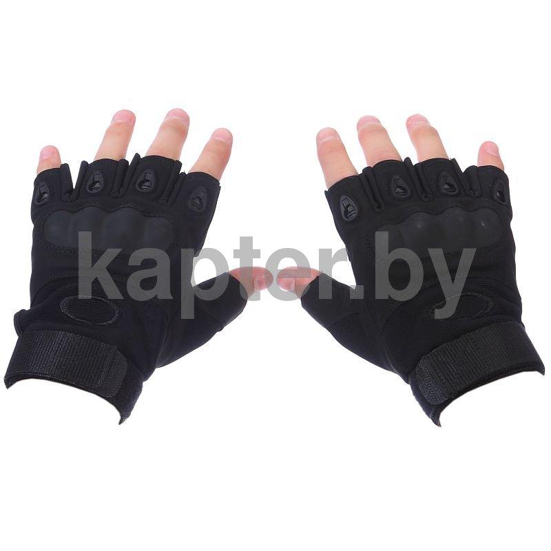 Тактические кевларовые беспалые перчатки Half-Gloves. Чёрные. - фото 2 - id-p102085368