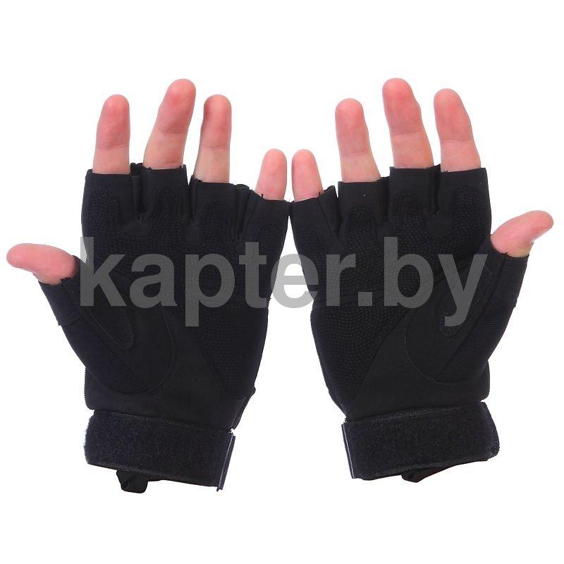 Тактические кевларовые беспалые перчатки Half-Gloves. Чёрные. - фото 4 - id-p102085368