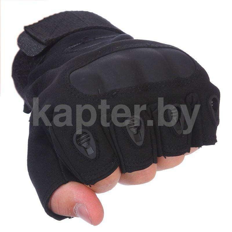 Тактические кевларовые беспалые перчатки Half-Gloves. Чёрные. - фото 1 - id-p102085368