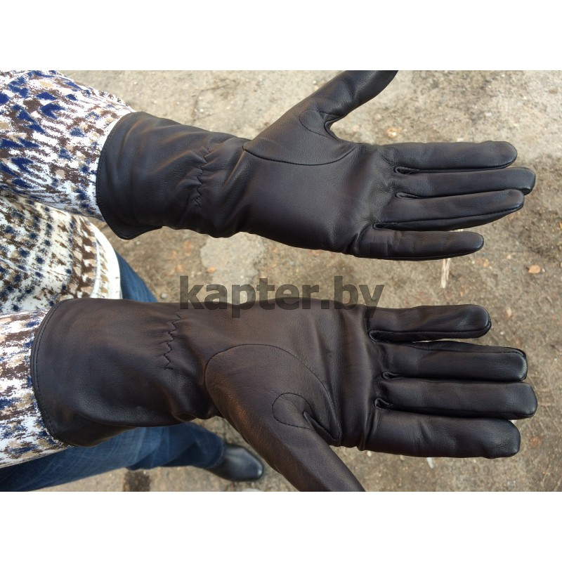 Перчатки кожаные Голландия, Чёрные. - фото 2 - id-p102085567