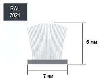 Щёточный уплотнитель вставной SP 7х6 mm Чёрный RAL7021 - 325м