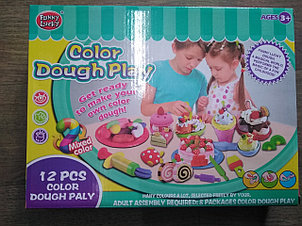 Игрушка набор для лепки  пирожных  с набором пластилина 6 цветов  арт. F012-53