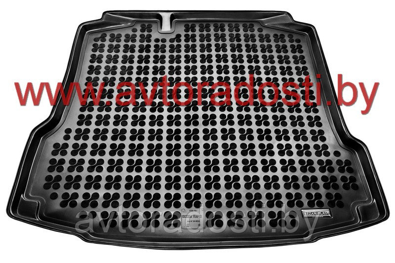Коврик в багажник для Skoda Rapid (2012- / 2020-) лифтбек / Seat Toledo / без "ушей" / Шкода Рапид - фото 1 - id-p75789623