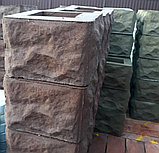 Блок бетонный для столба забора "Рваный камень", фото 5