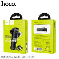Переходник-адаптер Hoco LS21 Lightning - Lightning зарядка+Jack 3.5 аудио, цвет: чёрный