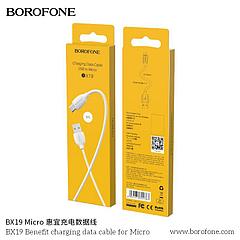 Дата-кабель BOROFONE BX19 Micro (1м., 1.3A), цвет: белый