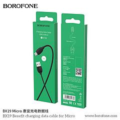 Дата-кабель BOROFONE BX19 Micro (1м., 1.3A), цвет: чёрный