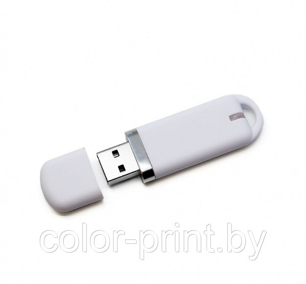 Флеш накопитель USB 2.0 Memo, пластик Софт Тач, белый/белый , 16 Gb - фото 1 - id-p102150977